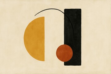 Poster - Abstract Minimalist Art Piece with Geometric Shapes and Colors