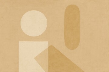 Poster - Abstract Geometric Composition with Soft Earthy Tones