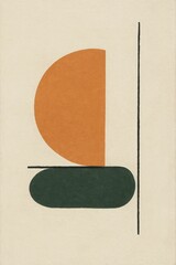 Poster - Abstract Geometric Composition with Circular and Oval Shapes