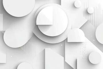 Poster - Abstract white and grey geometric background. Modern gradient circles pattern design. Transparent geometric shape elements.  illustration