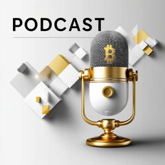Aufkleber - Podcast Microphone with Cryptocurrency: A Modern Approach to Digital Finance Discussions