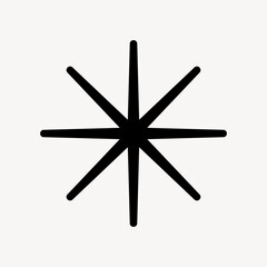 Wall Mural - minimalist black eight-pointed star vector