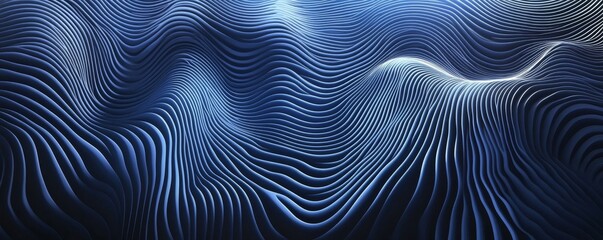 Poster - Blue abstract background with geometric lines. Retro style. Geometric stripy line art design. Modern shiny blue lines. Futuristic concept. Suit for cover, poster, banner, brochure, header