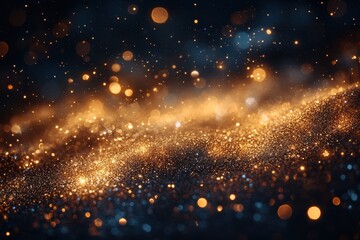 Poster - Colorful glitter creates a mesmerizing visual effect on a dark background during nighttime