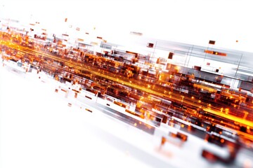 Poster - Digital firewall interface visualizes data protection against cyber attacks with abstract patterns and glowing elements