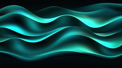 Poster - Teal flowing waves create a mesmerizing abstract design.