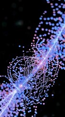 Poster - Mesmerizing neon particle dance: dynamic flow of luminous abstract patterns