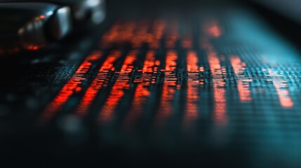 Poster - Close-up view of highlighted code on a dark surface.