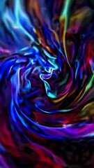 Poster - Colorful abstract swirl: energetic motion of vivid liquid waves