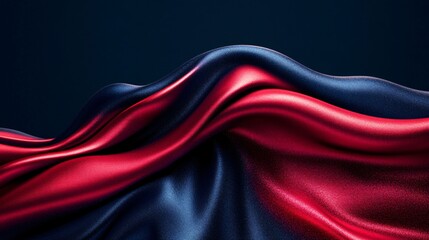 Wall Mural - deep blue backdrop with red streaks and subtle metallic textures in abstract composition made with g