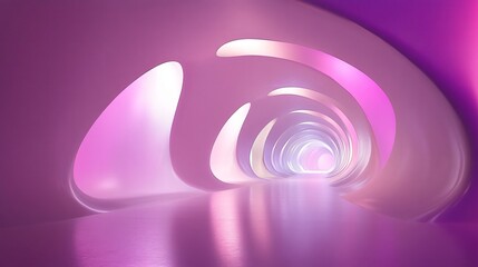 Wall Mural - dreamlike tunnel with white and pink hues fading into infinity in soft abstract design made with gen