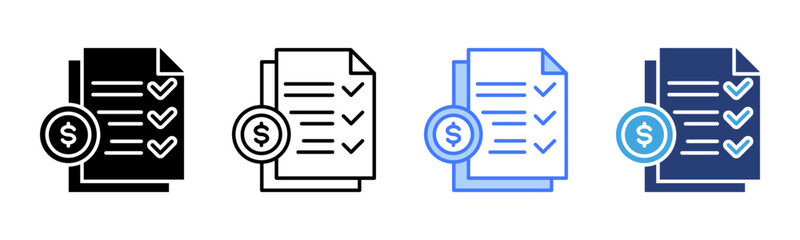 Poster - Budget Planning icon sheet multiple style collection