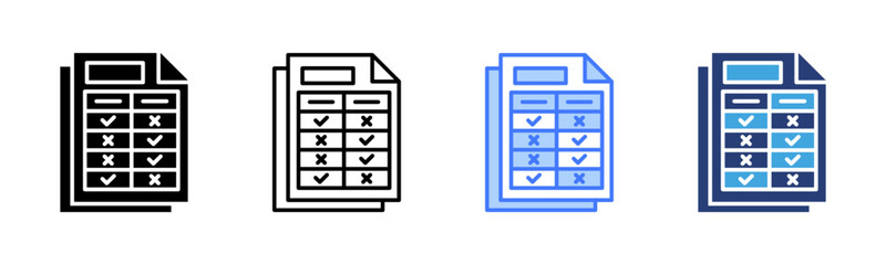 Poster - Rubric icon sheet multiple style collection