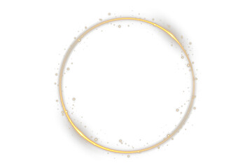 Wall Mural - sparkling stardust ring forms abstract celestial energy frame. vector gold line flows dynamically li