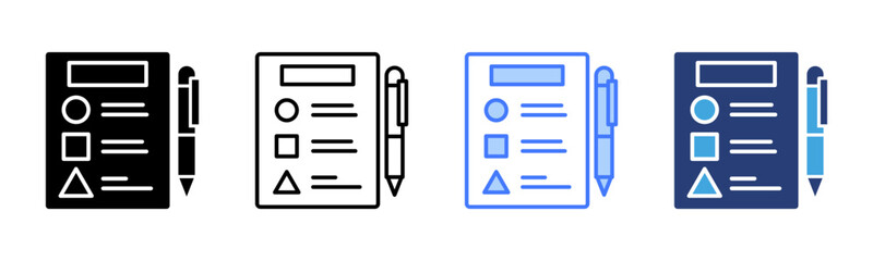 Poster - Evaluation icon sheet multiple style collection
