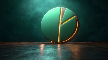 Poster - glowing green pie chart symbolizing a successful profit strategy