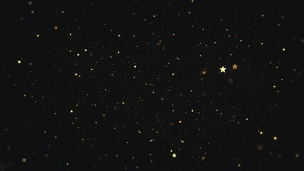 Poster - Beautiful Flickering Stars Background Loop/ Mesmerizing animation of golden flickering stars background slowly zooming in in a seamless loop