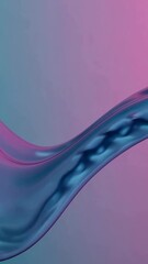 Poster - Dynamic flow of vibrant liquid waves in gradient blue and pink hue art