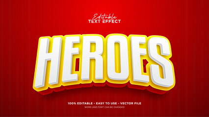 Aufkleber - Editable super heroes 3d text effect. cartoon text style effect