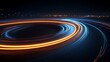 © Mia - Motion blur background Colorful light trails with motion effect. Illustration of high speed light effect on black background. generative AI.