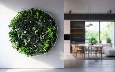 modern living room with tree