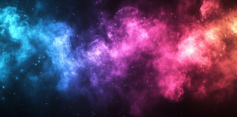 vibrant pink and blue nebula swirls across a starry space background creating a dreamy cosmic scene 