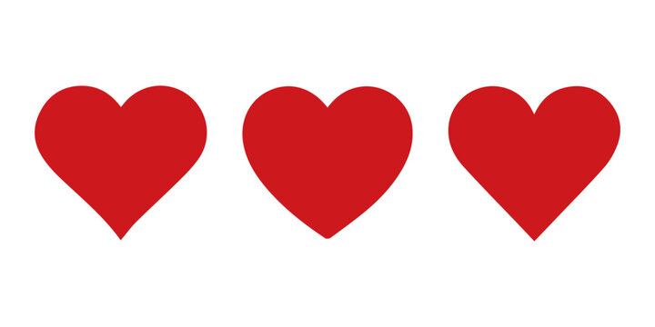 Red heart icon with white background.