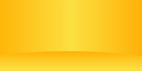 Poster - yellow background abstract with Gradient in empty room studio, Yellow empty room studio gradient used for background, yellow background studio with shine use for product shooting.