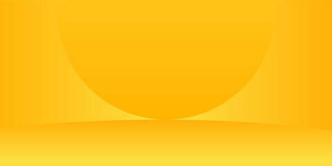 Poster - yellow background abstract with Gradient in empty room studio, Yellow empty room studio gradient used for background, yellow background studio with shine use for product shooting.