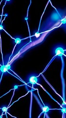 Poster - Dynamic neural network connections evolving in glowing blue circuitry visualization