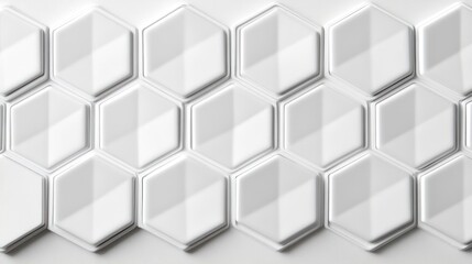 Poster - Geometric, three-dimensional hexagonal tiles create a repeating pattern.