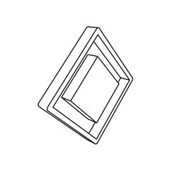 Poster - The outline of a large main road sign is made with black lines. 3D view of the object in perspective. Vector illustration on white background