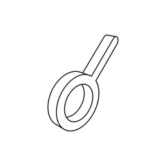 Poster - The outline of a large astrological connection symbol is made with black lines. 3D view of the object in perspective. Vector illustration on white background