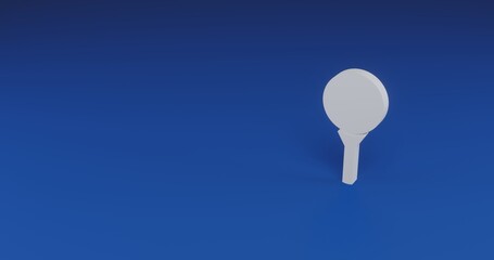 Poster - Isolated realistic white golf symbol with shadow. Located on the right side of the scene. 3d illustration on transparent background