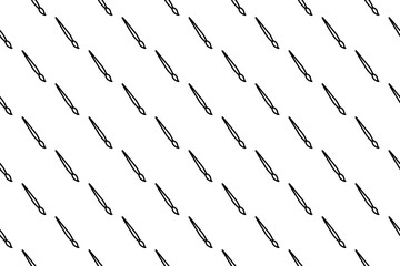 Poster - Seamless pattern completely filled with outlines of artistic brush symbols. Elements are evenly spaced. Illustration on transparent background