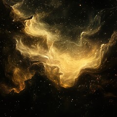 Wall Mural - abstract golden nebula space background