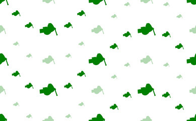 Poster - Seamless pattern of large and small green vise symbols. The elements are arranged in a wavy. Illustration on light green background