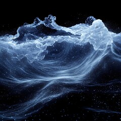 Aufkleber - A mesmerizing digital rendering of a celestial ocean wave, showcasing a serene and dreamy atmosphere. The interplay of light and dark creates a magical, otherworldly Futuristic Technology Backgrounds