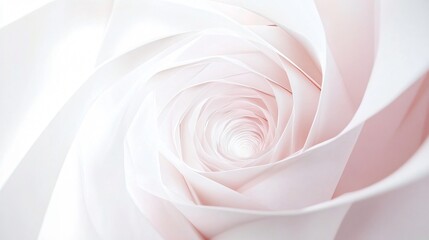 Wall Mural - dreamy spiral design with smooth white and pink gradient tones made with generative ai technology