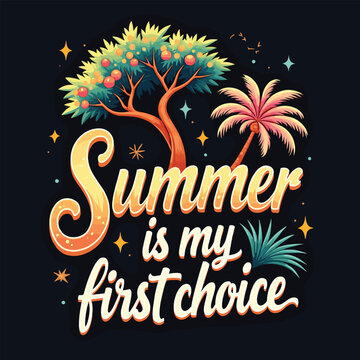 Typography summer with beech and sunset lover t-shirt design vector.