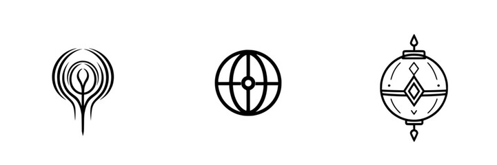 Poster - vector illustration icons representing nature, global unity, and cultural heritage for creative proj