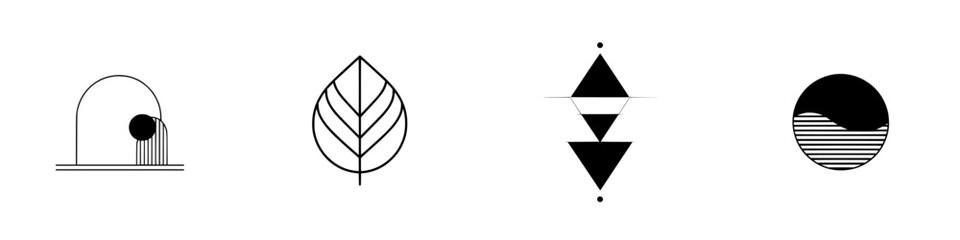 Poster - Vector illustration icons featuring nature and abstract designs for creative projects and concepts