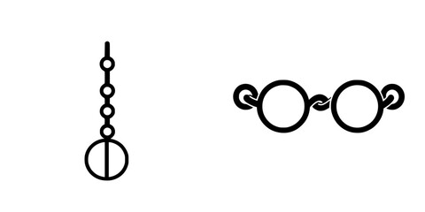 Poster - Vector illustration of a simple chain link and round glasses icons for design projects and digital art