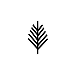 Poster - Black and white vector illustration of a stylized leaf with geometric patterns for design use