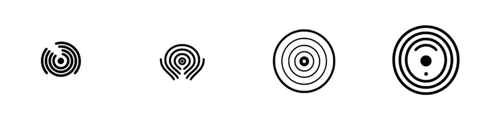 Poster - Vector illustration of concentric circle icons showcasing different designs and sizes, ideal for minimalist graphic projects