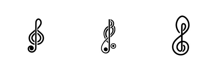 Aufkleber - vector illustration icons of musical notes designed for creative projects and artistic expressions r