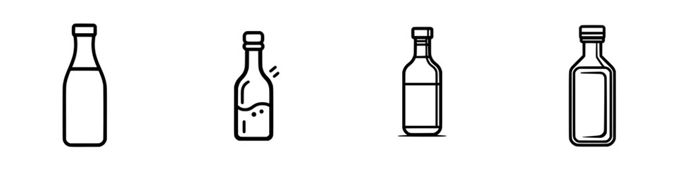 Poster - Vector illustration of various bottle designs showcasing diverse shapes and sizes for creative purposes