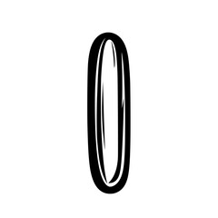 Poster - minimalist vector illustration of an elongated oval shape, perfect for modern design projects and ar