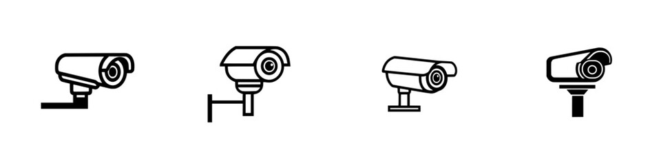 Poster - security camera vector illustrations showcasing various designs and angles for use in digital projec