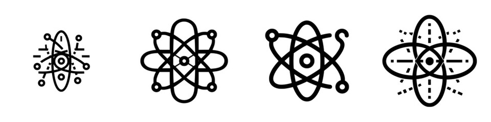 Poster - Vector illustration of atomic symbols representing science and research concepts in a modern style